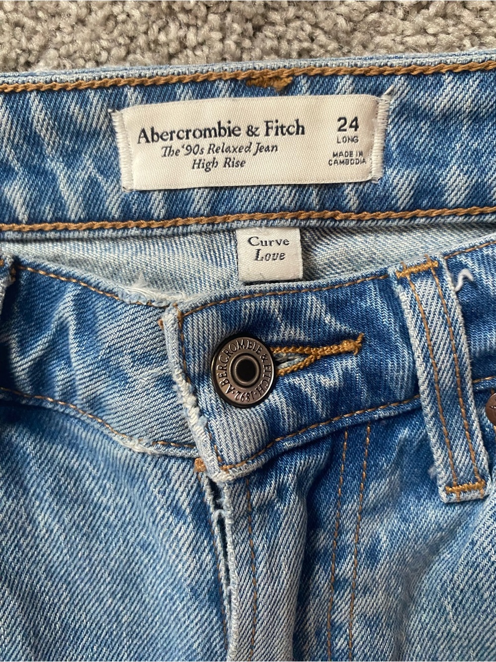 Abercrombie & Fitch Light Blue Straight-Leg Women's Jeans - 24 Long Curve Love - Picture 3 of 3
